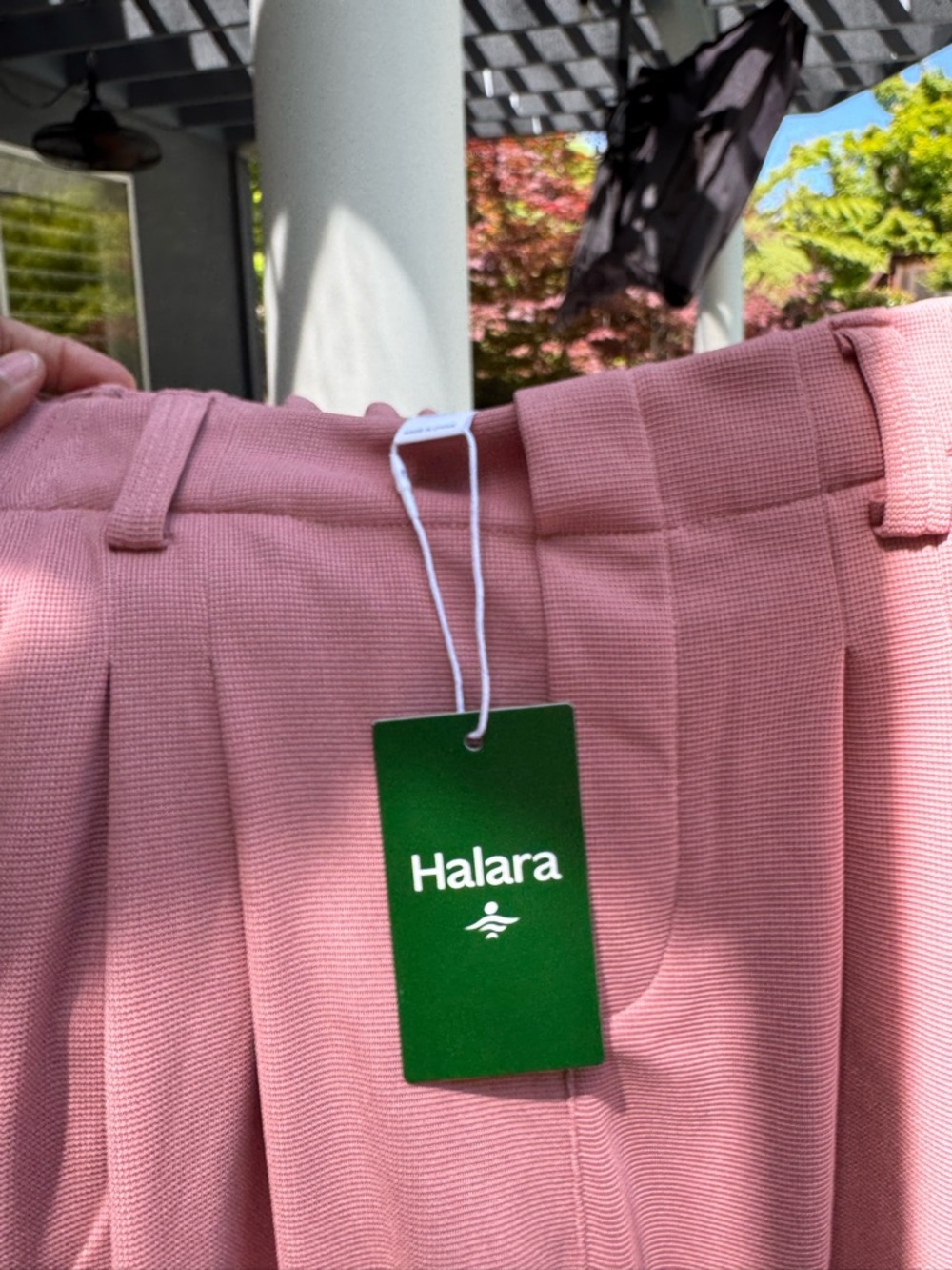 HALARA Dusty Rose Textured High-Waist Pants